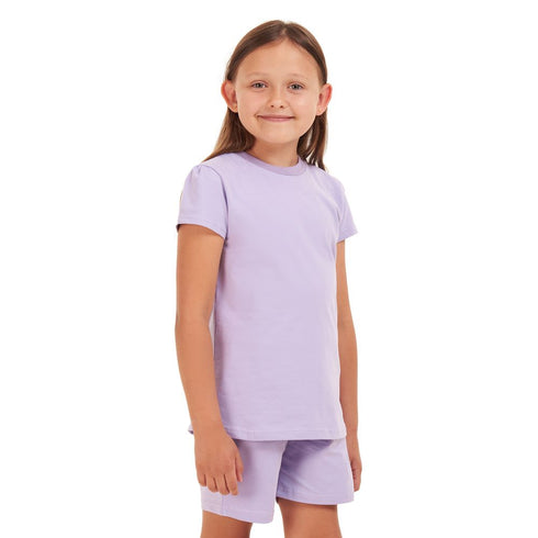 Girls summer pajama set Purple t-shirt +shorts